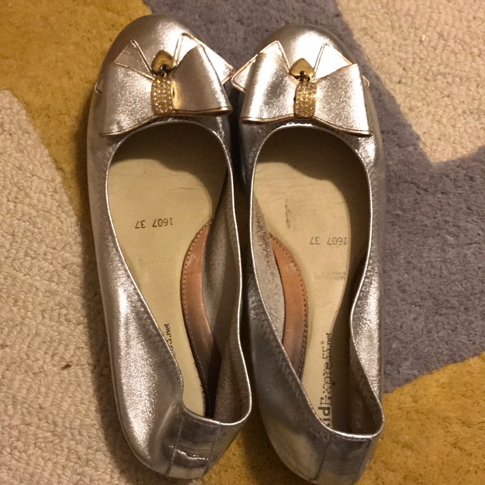 Silver dress flats